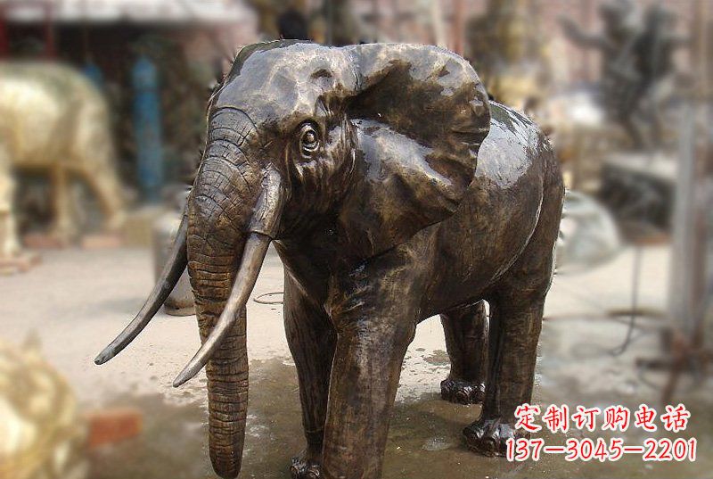 安阳优雅而典雅的铜质大象雕塑