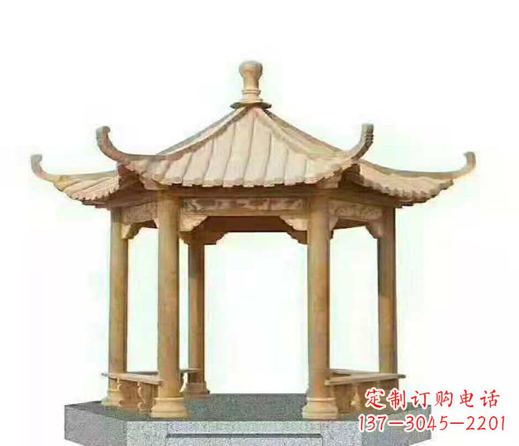 安阳晚霞凉亭石雕