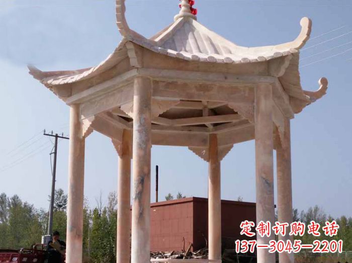 安阳红六角凉亭雕塑