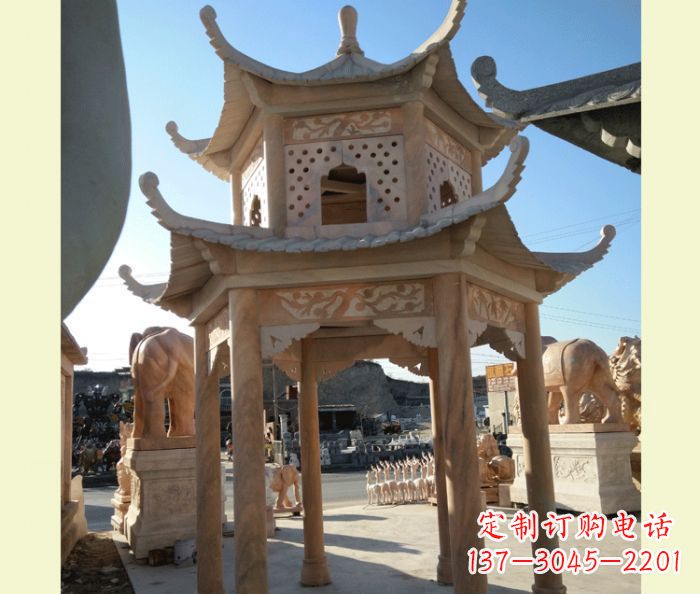安阳中式双层石雕凉亭