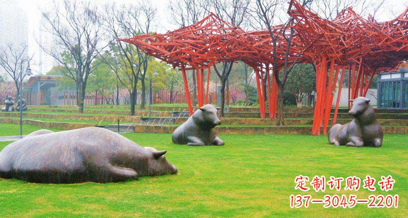 安阳中领雕塑精美休闲动物铜雕