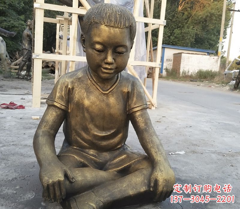 安阳孩子们的梦想-铜质儿童雕塑