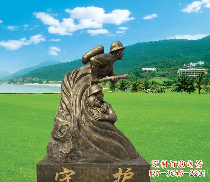 安阳弘扬消防文化的消防员雕塑