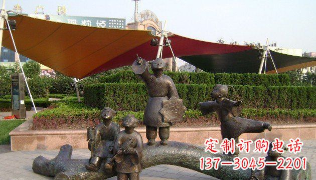 安阳装饰性的小孩放风筝铜雕