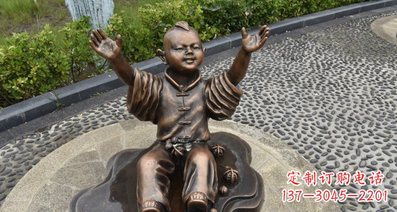 安阳精致雕塑,匠心创造——小男孩铜雕