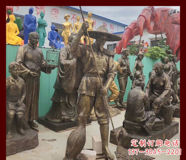 安阳新中式鸬鹚铜雕塑