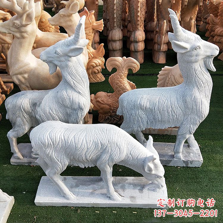安阳精美白玉石动物雕塑