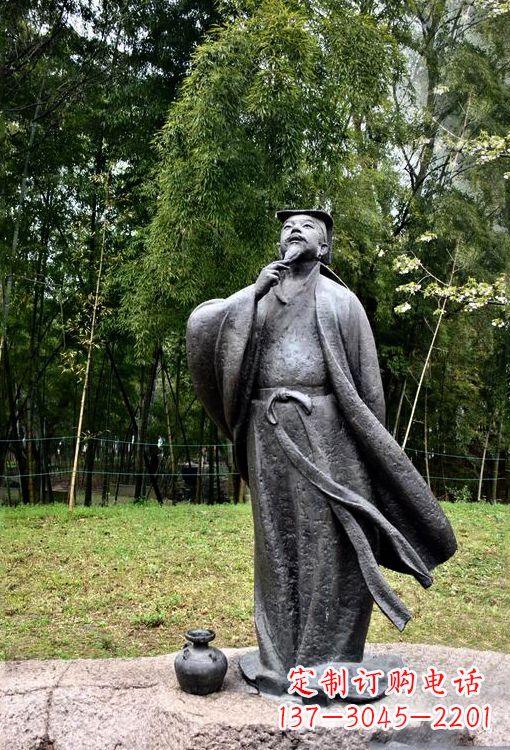 安阳诞生于中国古代传奇的雕塑——王羲之铸铜雕塑