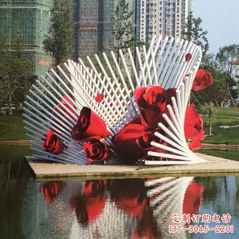 安阳玫瑰之美,不锈钢艺术雕塑