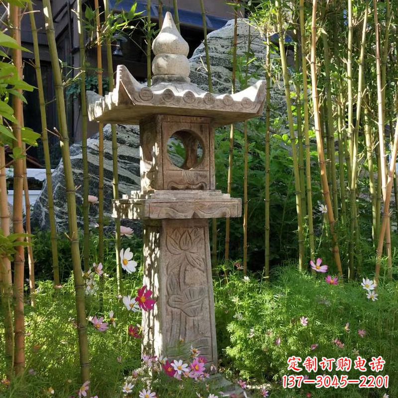 安阳青石雕刻灯笼精美雕塑
