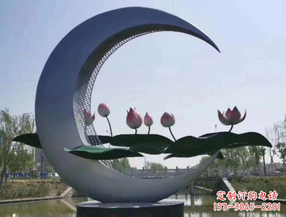 安阳不锈钢月亮景观装饰雕塑