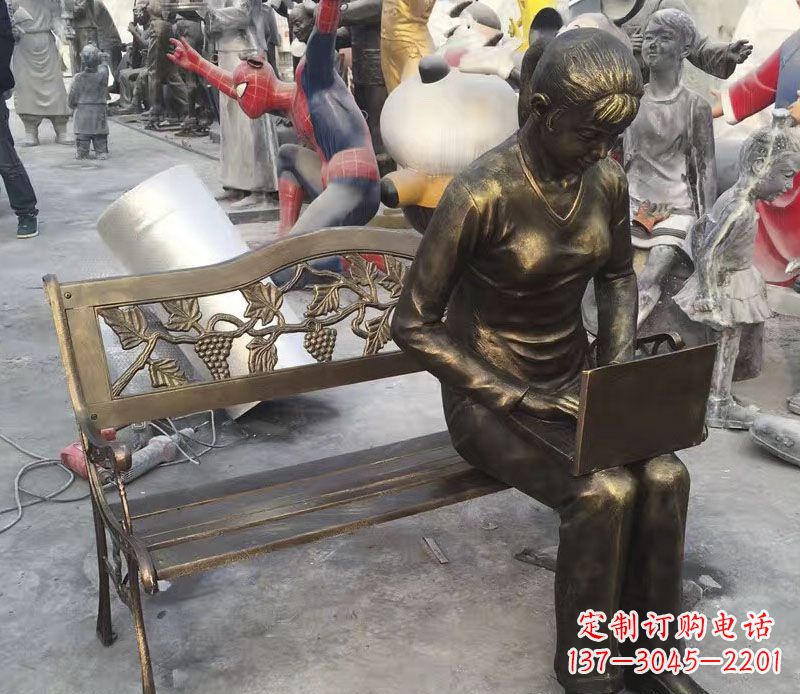 安阳中领雕塑推出优雅可爱的女孩铜雕