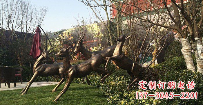 安阳中领雕塑精美铜鹿动物雕塑