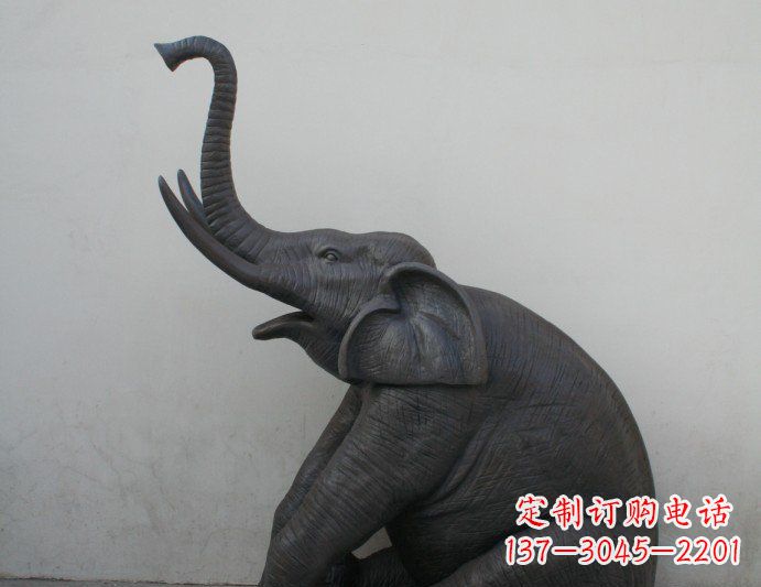 安阳铜雕大象喷水动物塑像