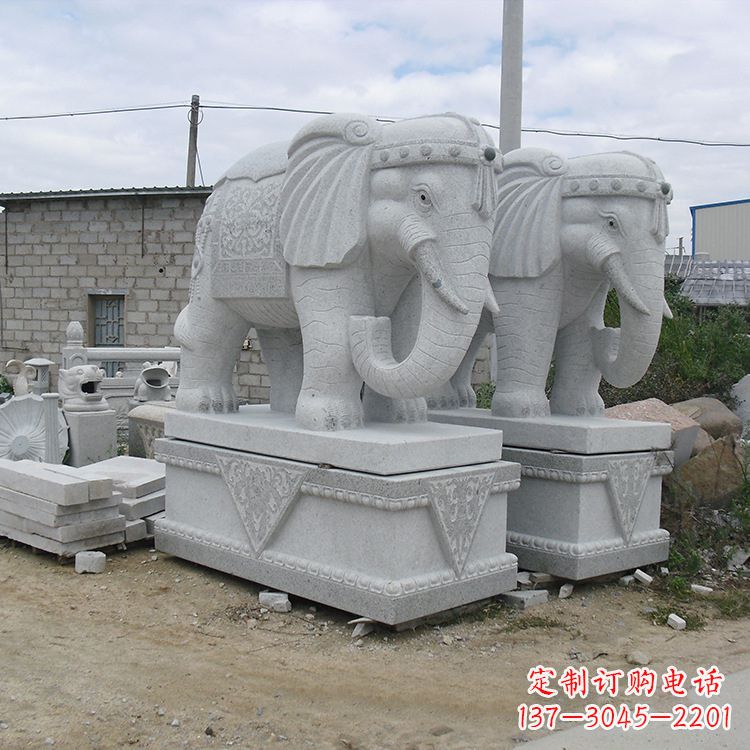 安阳古典大象石雕--融入古典文化的精美艺术品