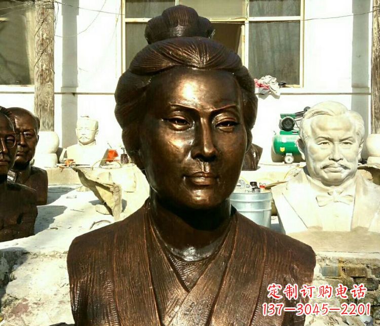 安阳传承经典,精美雕塑李清照胸像铜雕