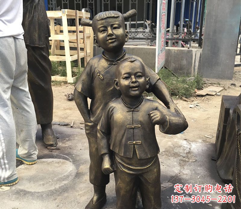 安阳中领雕塑纯手工古典儿童铜雕