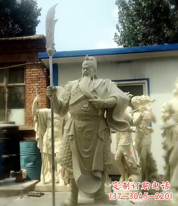 安阳中领雕塑古代关公石雕