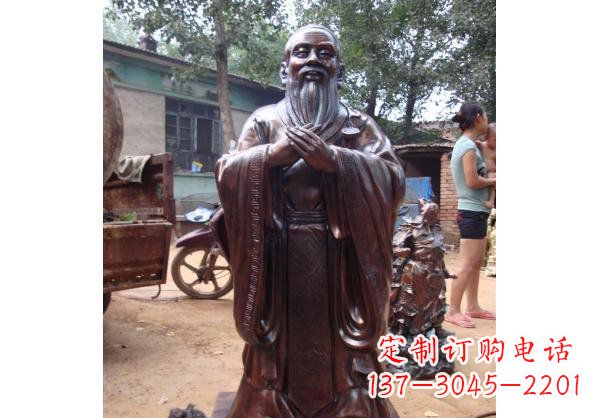 安阳人物雕塑精美玻璃钢仿铜雕塑——孔子系列