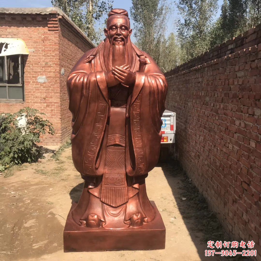 安阳中领雕塑精致孔子铜雕,传承文明智慧