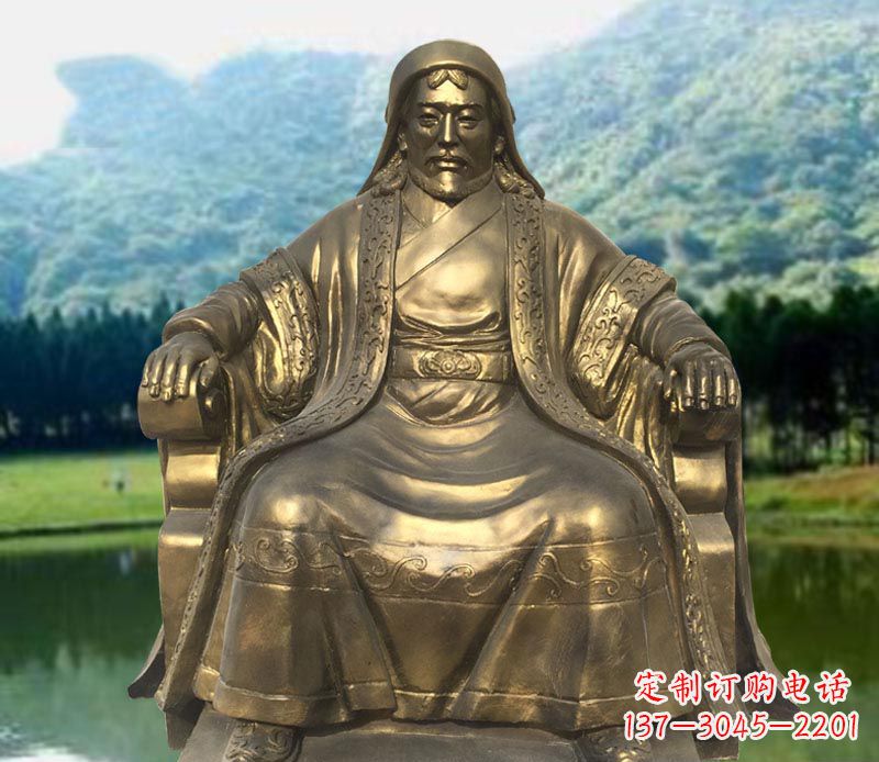 安阳中领雕塑致敬成吉思汗铜雕