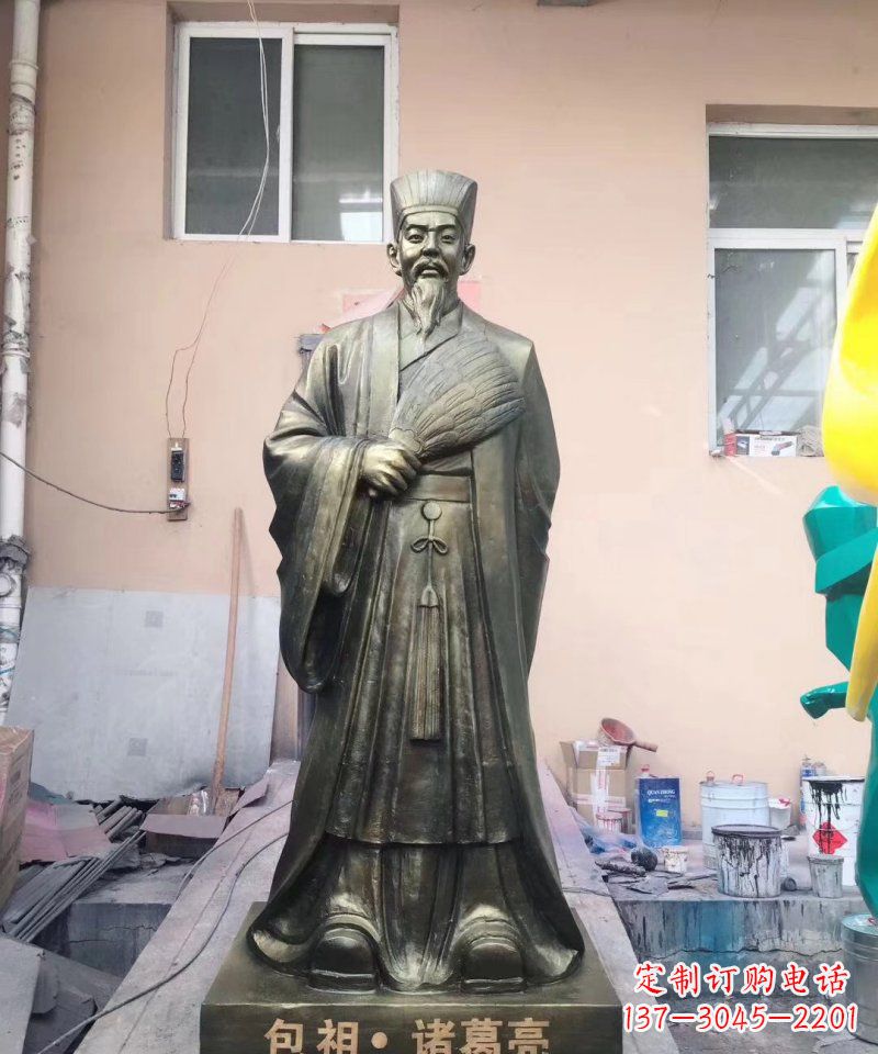 安阳中领雕塑经典传承,诸葛亮铜雕!