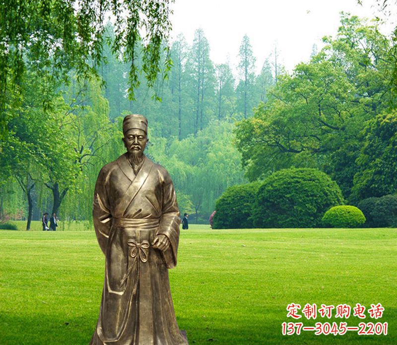 安阳李时珍铜雕,精美古典雕塑定制