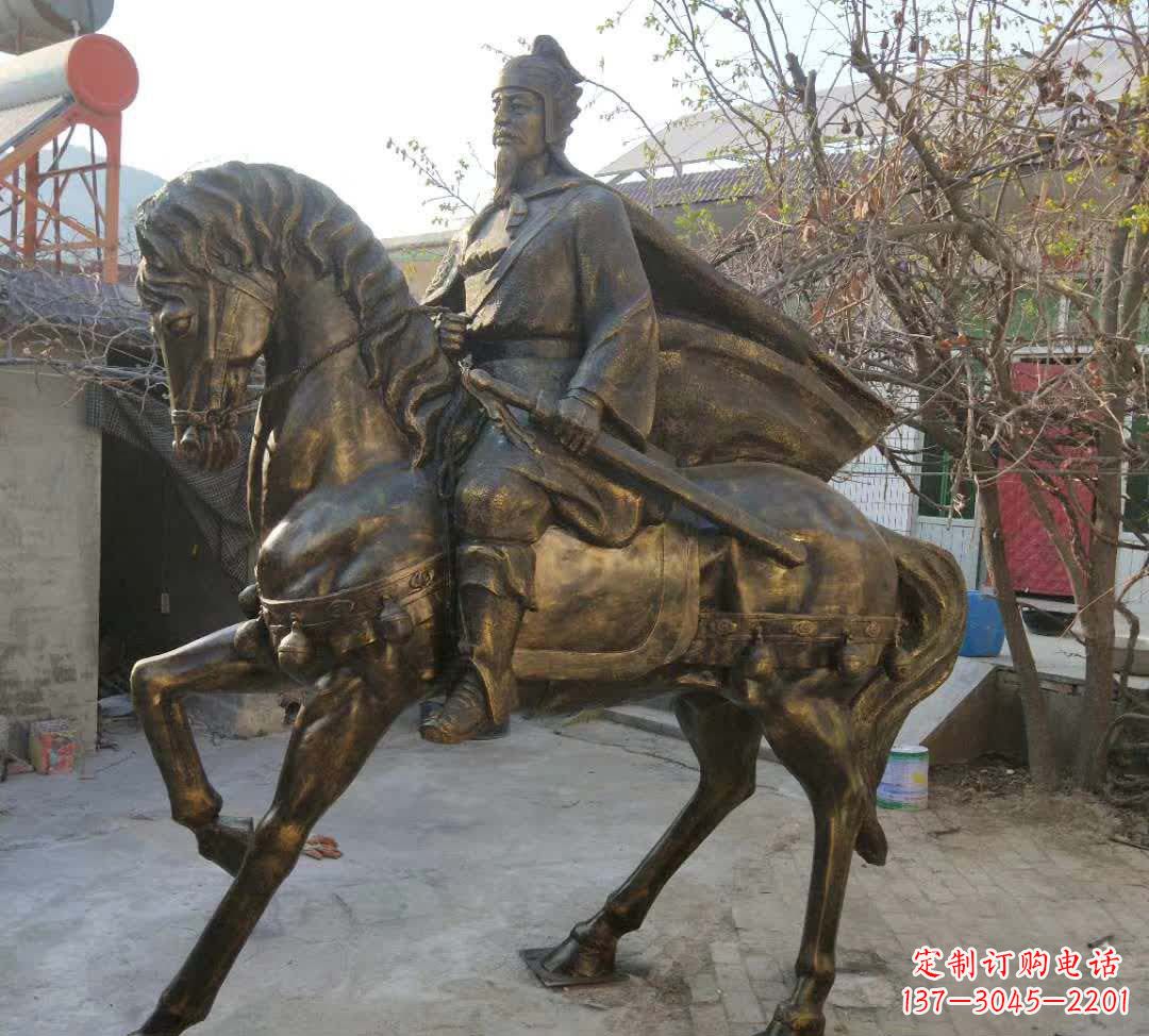 安阳古典风格骑马人物铜雕塑