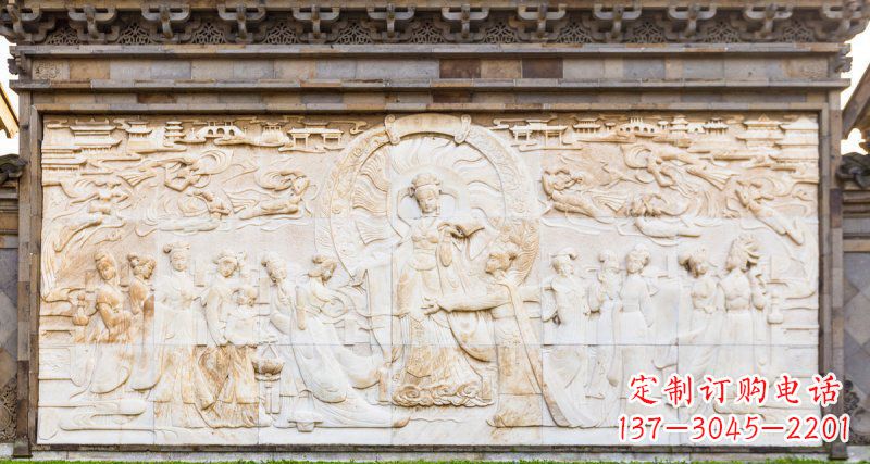 安阳中领雕塑:古代人物石浮雕影壁