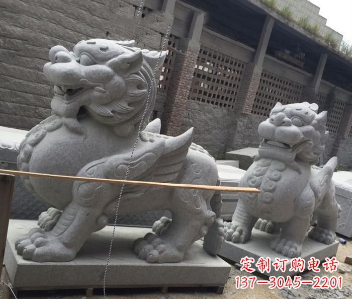 安阳中领雕塑–精美的古代神兽大理石貔貅雕塑