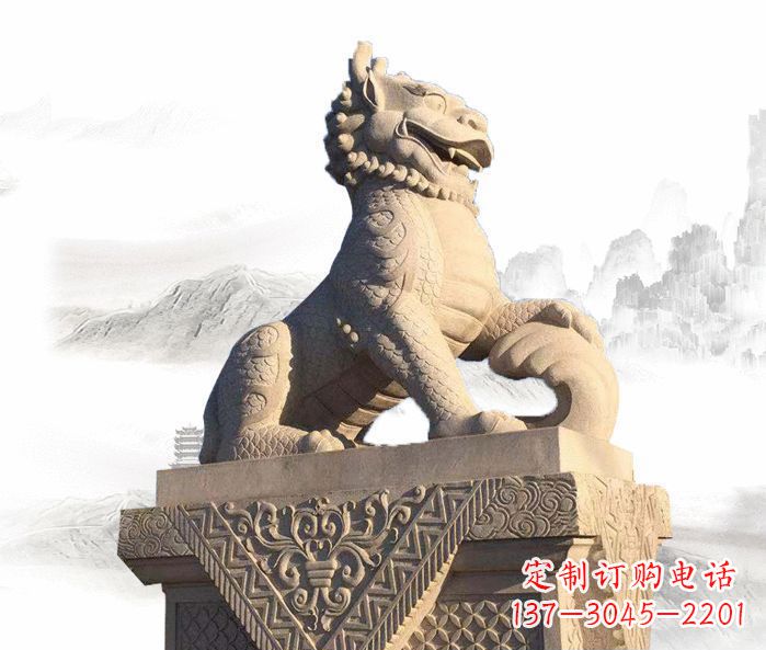 安阳精美古典大理石麒麟石雕