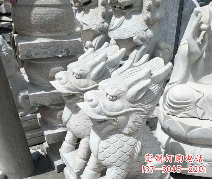 安阳传统工艺,精细做工,古代神兽大理石麒麟石雕高端定制