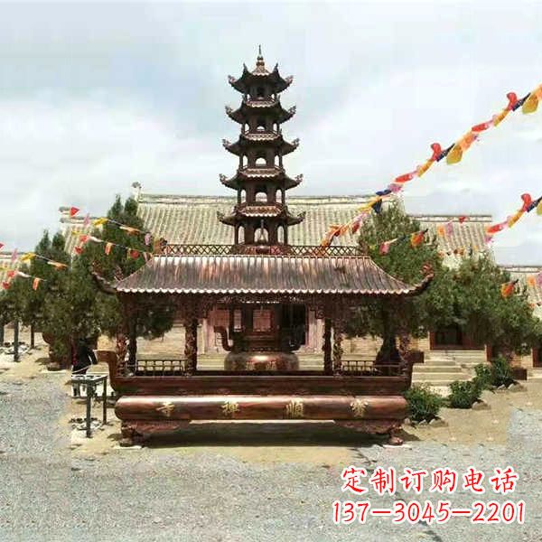 安阳全新古典铜香炉雕龙塑型双耳方形器皿