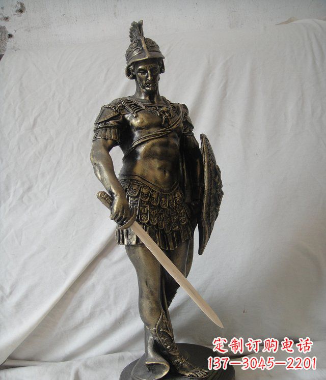 安阳古罗马战士玻璃钢仿铜人物雕塑
