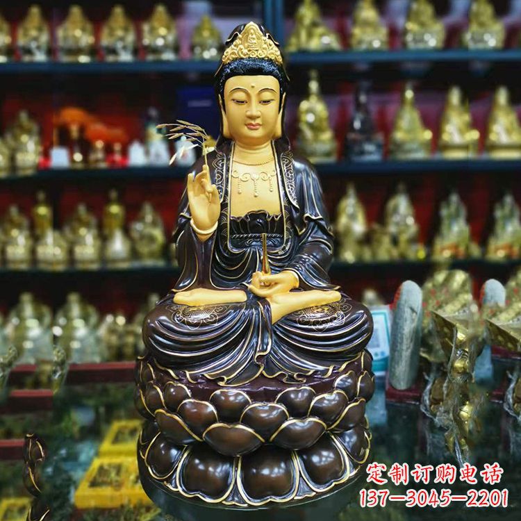 安阳古铜手工雕刻观音佛像
