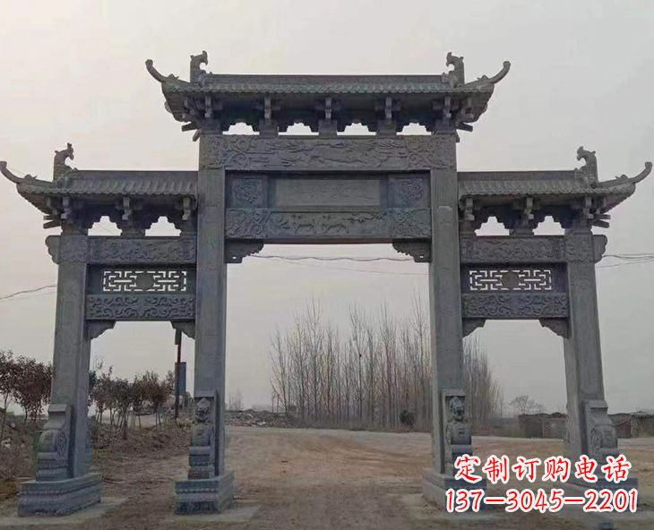 安阳古石牌坊-手工精雕细琢牌坊雕塑