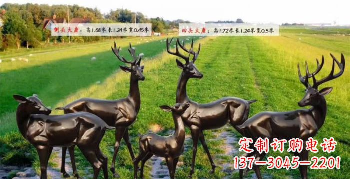 安阳古铜雕鹿群，添彩美好家园