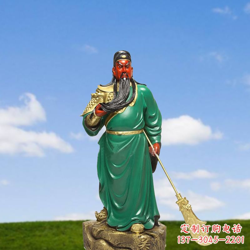 安阳精美彩绘关公雕塑