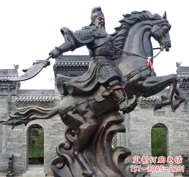 安阳精致细腻的关公骑马雕塑