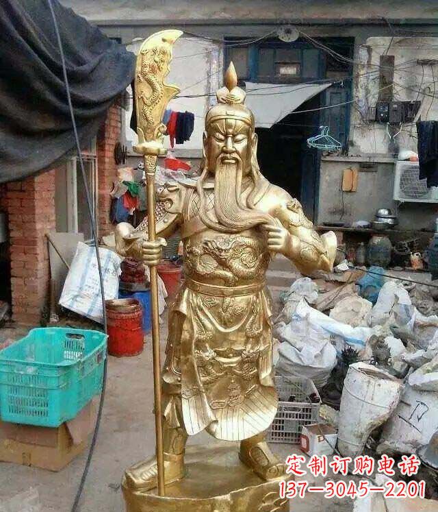 安阳关公铜雕提刀武财神雕塑