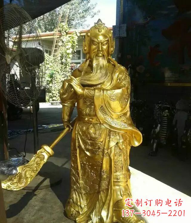 安阳关公提刀武财神铜雕