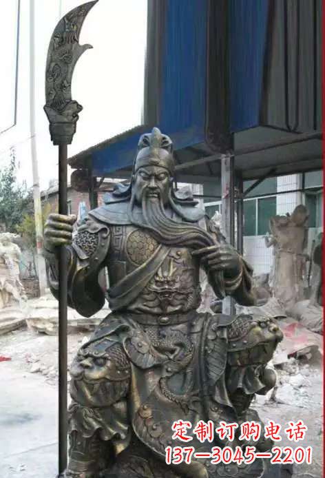 安阳古典风格关公铜雕塑