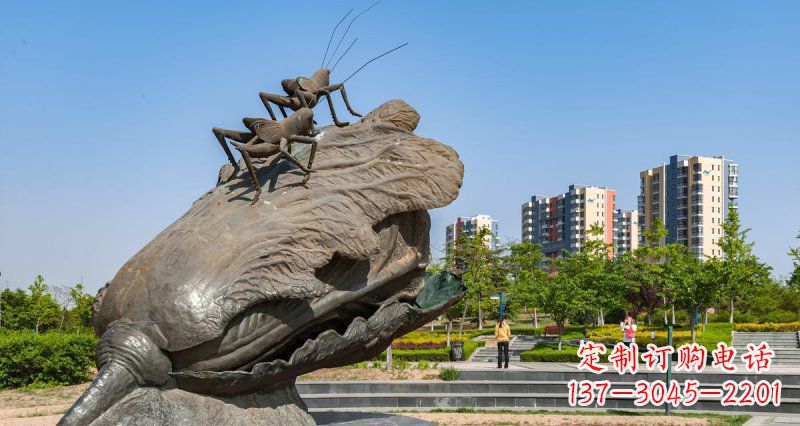 安阳精美铜雕白菜蚂蚱景观装饰物