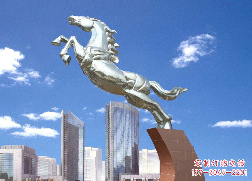安阳全新不锈钢奔马雕塑