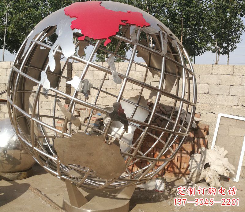 安阳极致魅力：不锈钢抽象地球雕塑