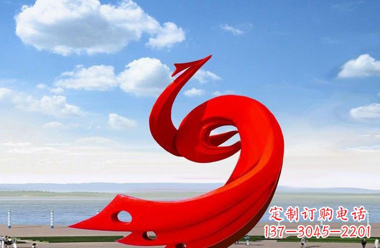 安阳领雕塑：不锈钢凤凰雕塑