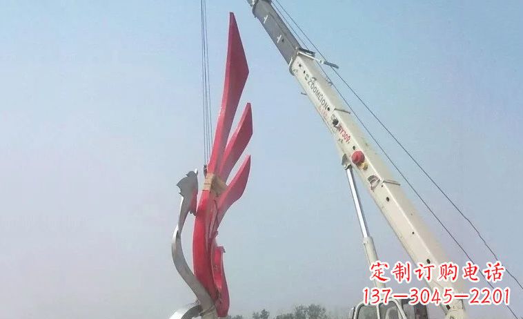 安阳独特而精致的不锈钢抽象凤凰雕塑