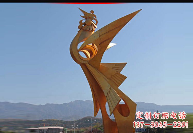 安阳中领雕塑凤凰抽象雕塑11英寸