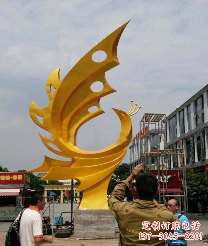 安阳精致大气的不锈钢抽象凤凰雕塑