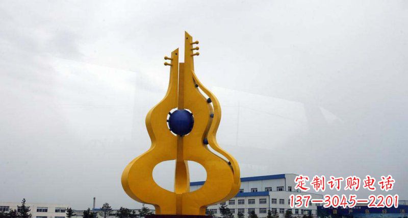 安阳中领雕塑：葫芦琵琶不锈钢雕塑